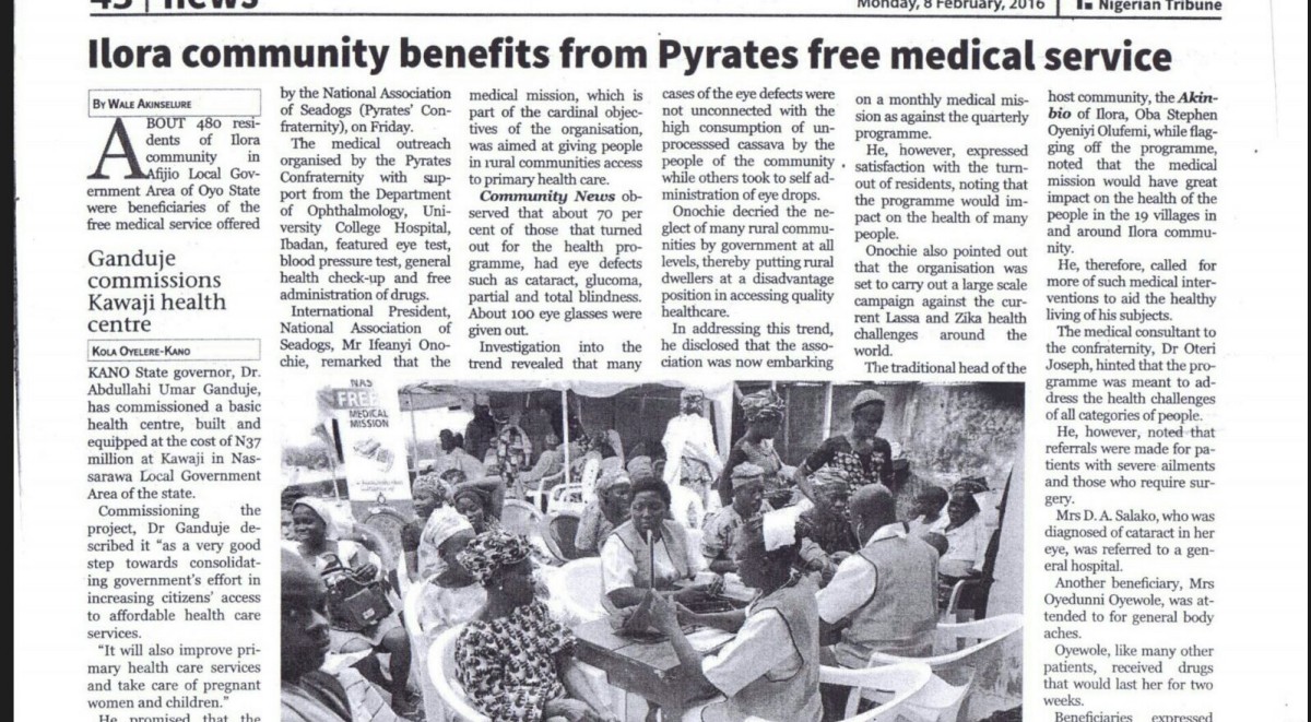Tribune Report on NAS Medical Mission